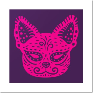 Colorful Alebrije Bulldog Head Posters and Art